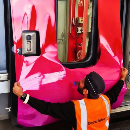 Habillage porte TGV Inoui pour rénovation - impression et pose DecoAder