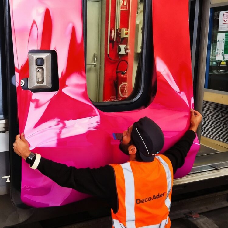 Habillage porte TGV Inoui pour rénovation - impression et pose DecoAder