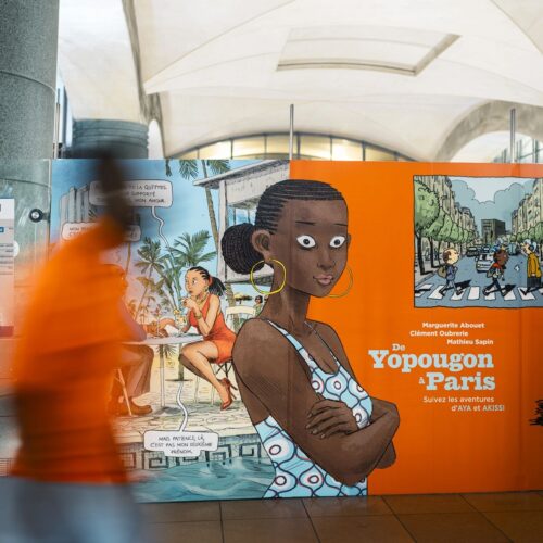 Expo 50 ans de la maison Gallimard dans le métro