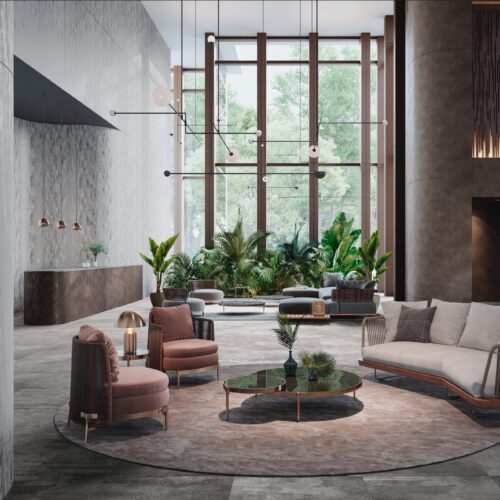 Mise en scène du revêtement DiNoc de 3M.